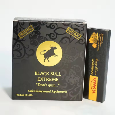 Zwarte neushoorn honing gedrukte mini pil zak 3D lenticulaire kaart display box Custom papier doos verpakking