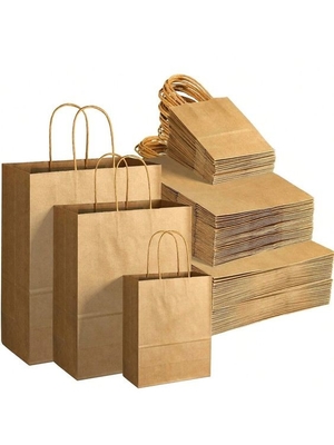 Eco-vriendelijke bruine papieren geschenktas met zelfklevende sluiting
